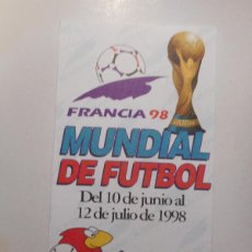 Coleccionismo deportivo: ANTIGUO CALENDARIO MUNDIAL FUTBOL FRANCIA 98. ESTADIO DEPORTIVO. JAMONES BADIA 1998