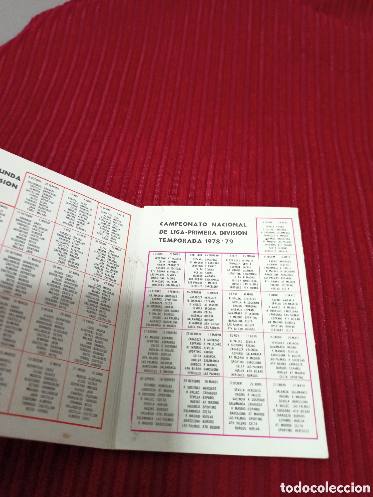 Coleccionismo deportivo: Calendario de futbol 1978 - 79 - Foto 2