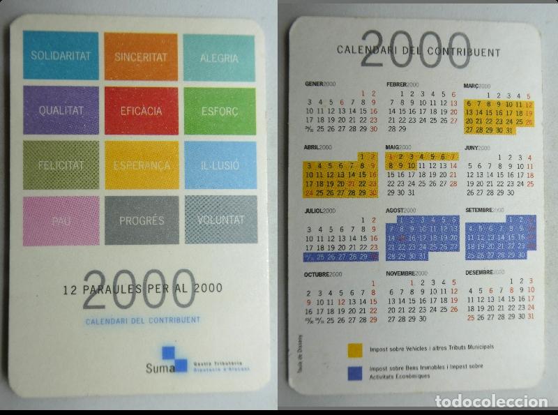 Coleccionismo deportivo: Calendario de Bolsillo SUMA a&ntilde;o 2000 - Foto 1