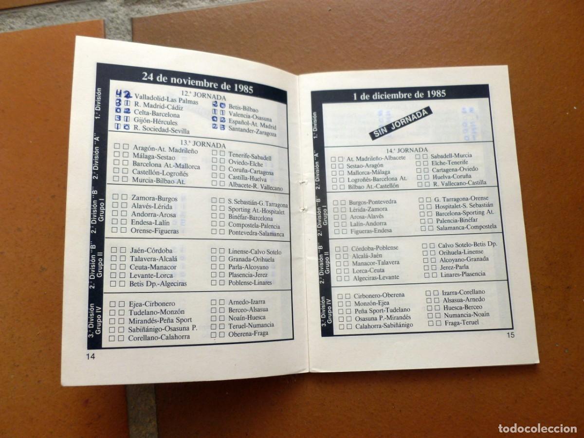 Coleccionismo deportivo: Calendario liga 1985/86 - Foto 2