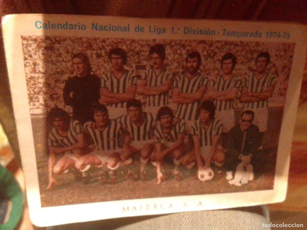 Coleccionismo deportivo: calendario 1974-75 Betis - Foto 1