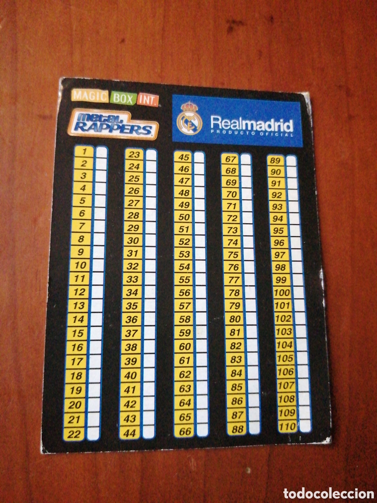 Coleccionismo deportivo: METAL RAPERS REAL MADRIDMAGIC BOX INC CHECK LIST - Foto 1