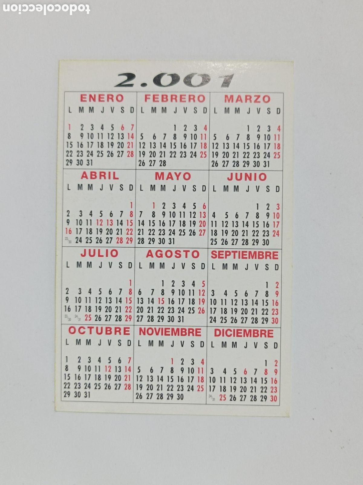 Coleccionismo deportivo: CALENDARIO S.D EIBAR 2001. BUEN ESTADO. - Foto 2