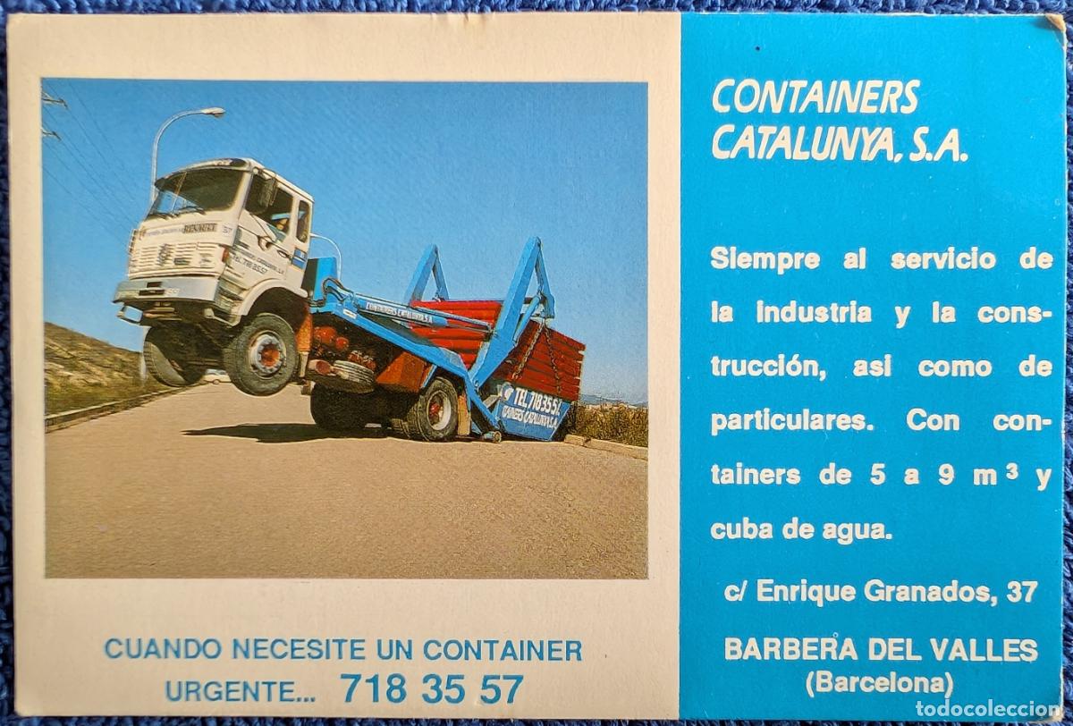 Coleccionismo deportivo: Calendario de bolsillo - Containers Catalunya (1987) - Foto 1