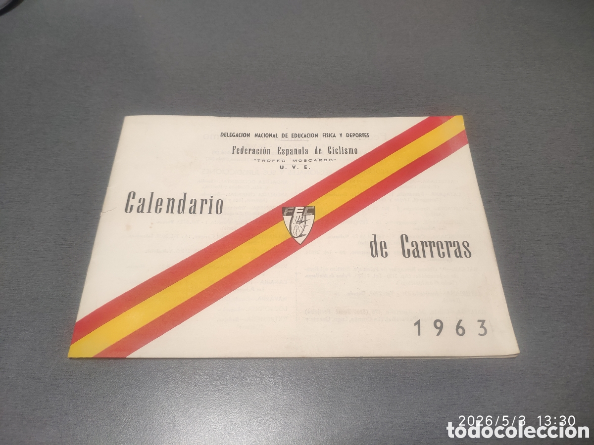 Coleccionismo deportivo: Antiguo libro calendario de carreras 1963 federaci&oacute;n espa&ntilde;ola de ciclismo