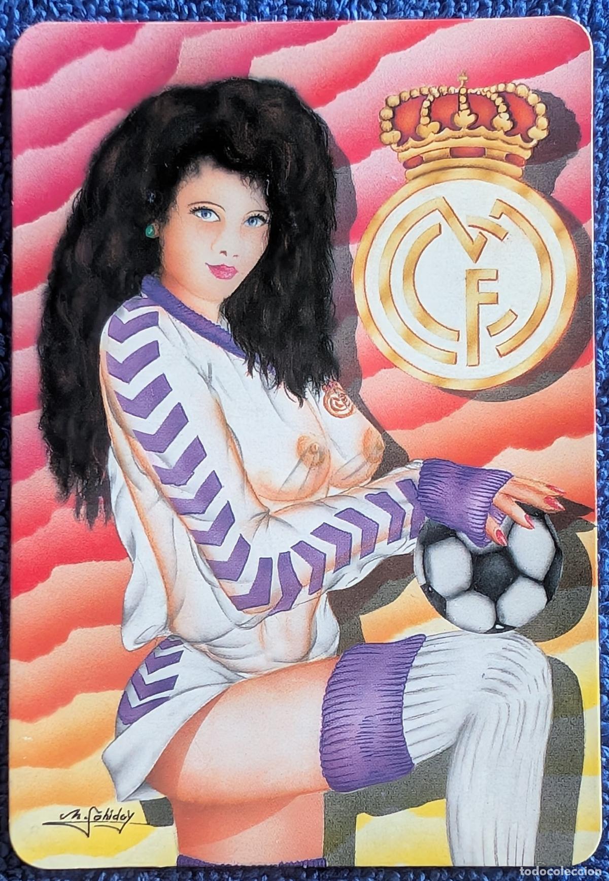 Coleccionismo deportivo: Antiguo calendario de bolsillo del Real Madrid - Chica Sexy (1995)