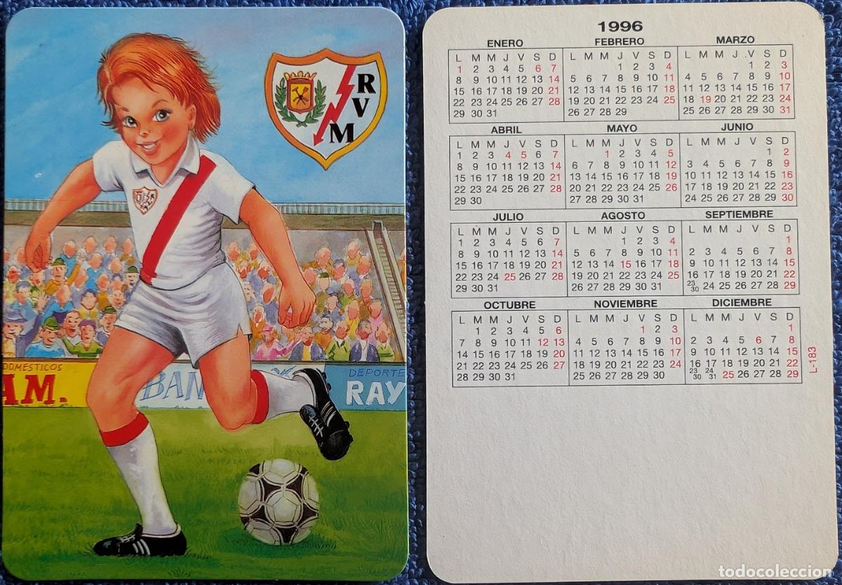 Coleccionismo deportivo: Antiguo calendario de bolsillo del Rayo Vallecano (1996) - Foto 1