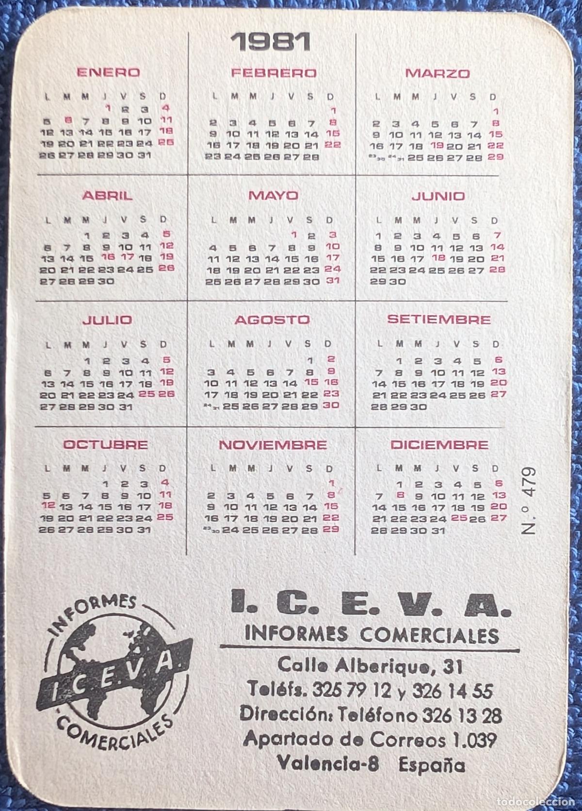 Coleccionismo deportivo: Antiguo calendario de bolsillo del Levante (1981) - Foto 2