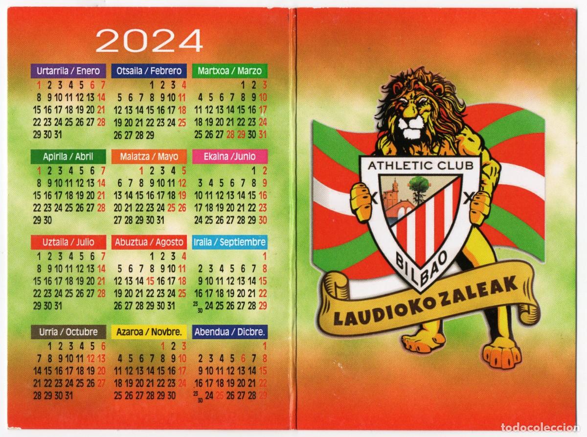 Coleccionismo deportivo: CALENDARIOS BOLSILLO PE&Ntilde;AS ATHLETIC - LAUDIOKO ZALEAK A&Ntilde;O 2024