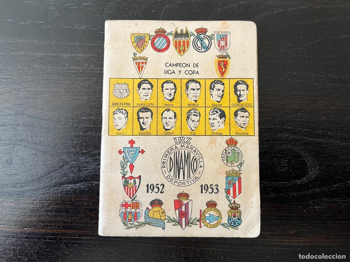 Coleccionismo deportivo: Calendario de F&uacute;tbol. Din&aacute;mico. Primera Maravilla Deportiva. IRZ. 1952 1953