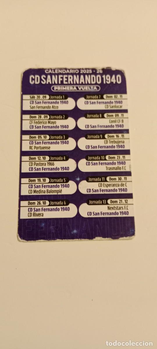 Coleccionismo deportivo: CALENDARIO SAN FERNANDO FUTBOL EL DE FOTO C-AMC