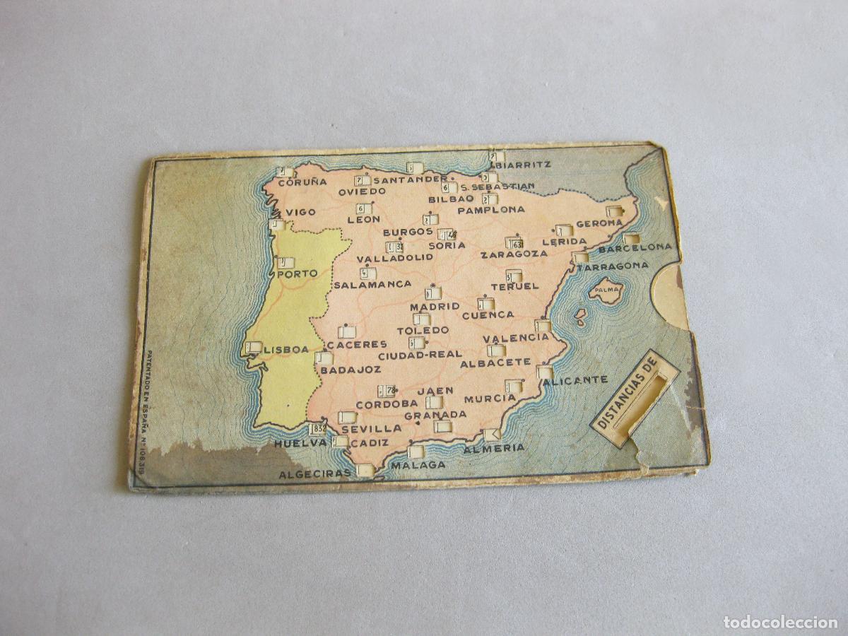 Coleccionismo deportivo: TARJETA CON MAPA DE ESPA&Ntilde;A Y LAS DISTANCIAS CON PUBLICIDAD DE FORD. A&Ntilde;OS 20