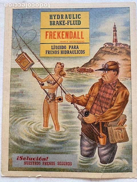 Coleccionismo deportivo: Calendario liga Primera Division. 1949-50. Liquido para frenos hidraulicos Frekendall. 16 x 12.5 cm.
