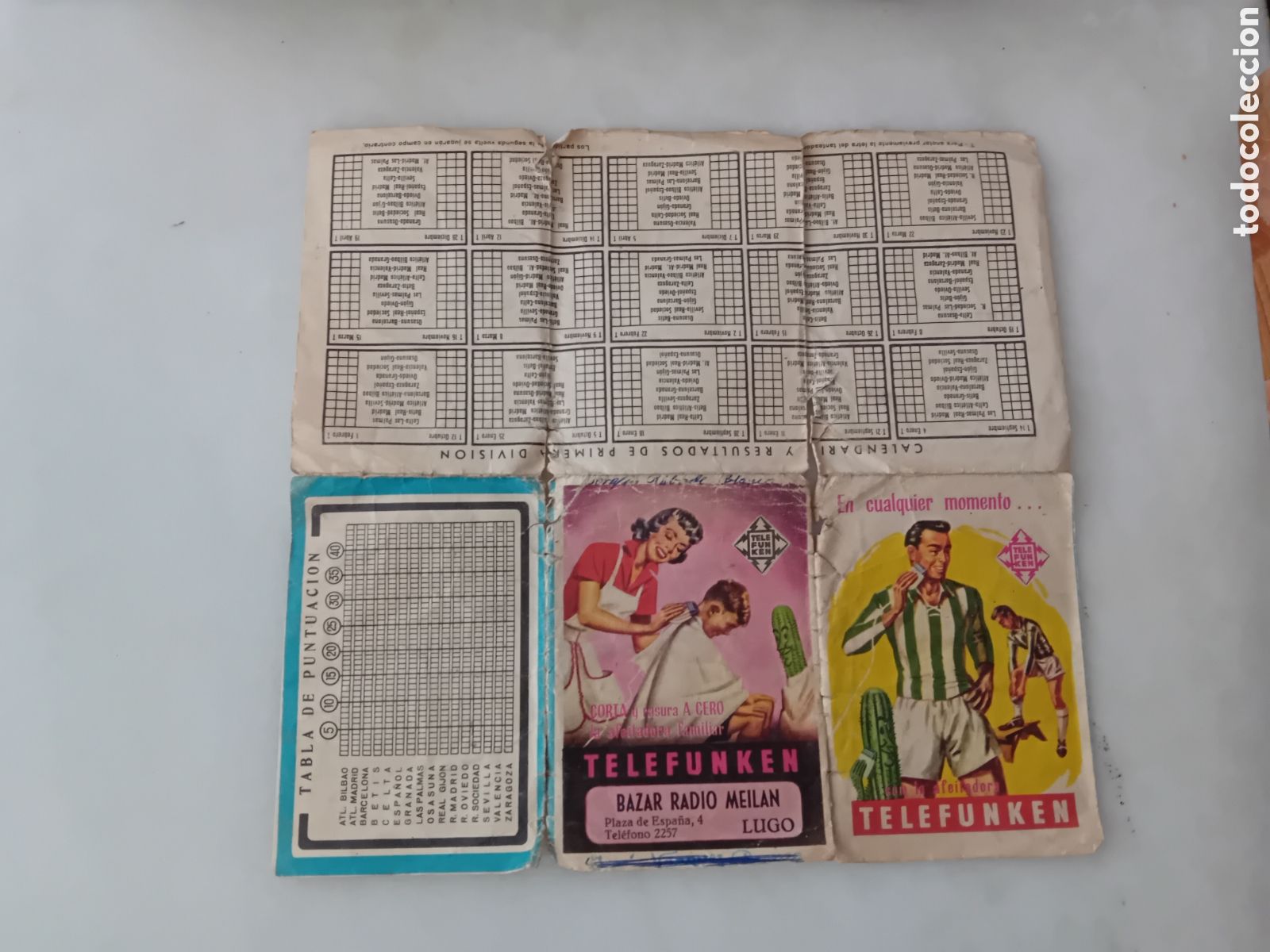 Coleccionismo deportivo: Calendario Telefunken. Liga espa&ntilde;ola primera y segunda. A&ntilde;os 60. PORTADA REAL BETIS
