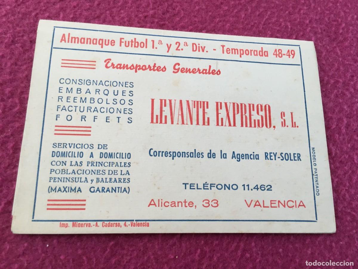 Coleccionismo deportivo: ALMANAQUE DE FUTBOL PARA 1&ordf; Y 2&ordf; DIVISION - TEMPORADA 1948/1949 - TRANSPORTES LEVANTE EXPRESO S.L