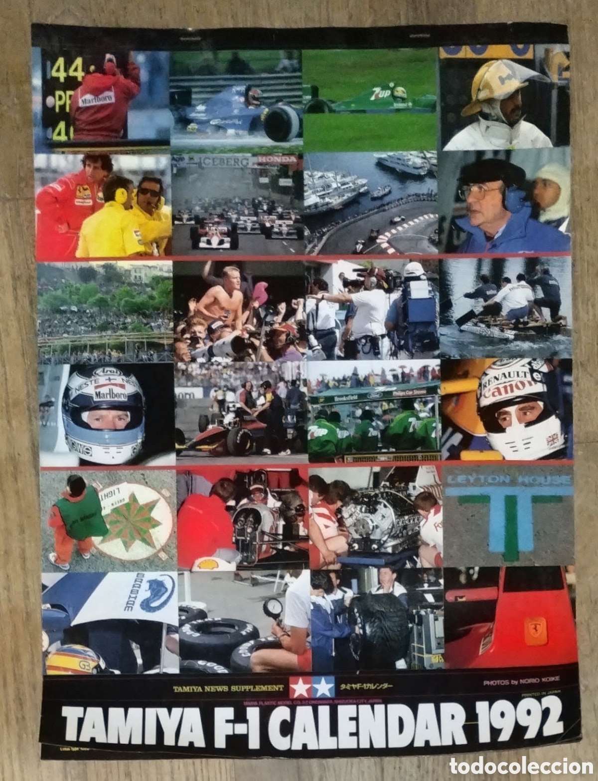 Coleccionismo deportivo: CALENDARIO DE PARED vintage TAMIYA F-1 a&ntilde;o 1992 en BUEN ESTADO con muy pocas se&ntilde;ales de uso