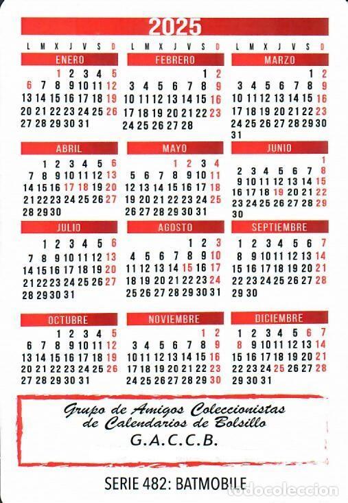 Coleccionismo deportivo: 9 CALENDARIOS DE BOLSILLO - A&Ntilde;O 2025 - BATMOBILE (ED. LIMITADA) - Foto 2