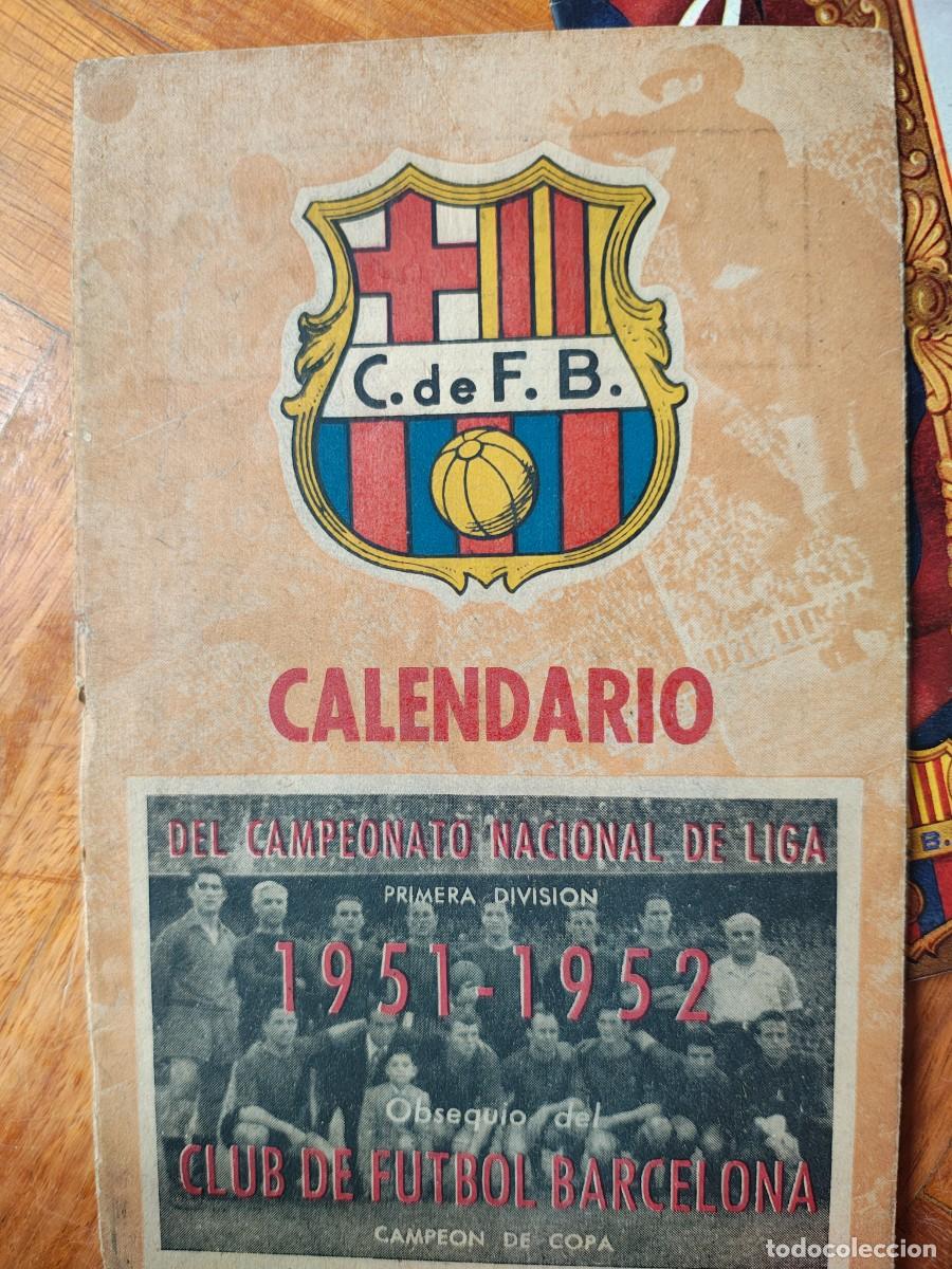 Coleccionismo deportivo: Calendario FC Barcelona 1951-1952 original vintage &ndash; equipo y plantilla Bar&ccedil;a