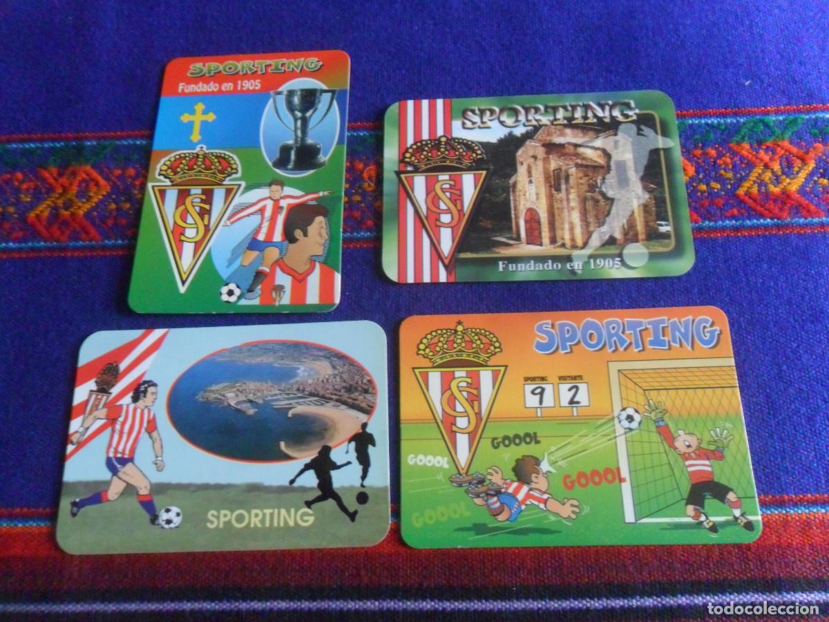 Coleccionismo deportivo: LOTE 4 CALENDARIO DE BOLSILLO REAL SPORTING GIJ&Oacute;N 2000, 2003, 2007, 2008. DE LUJO.
