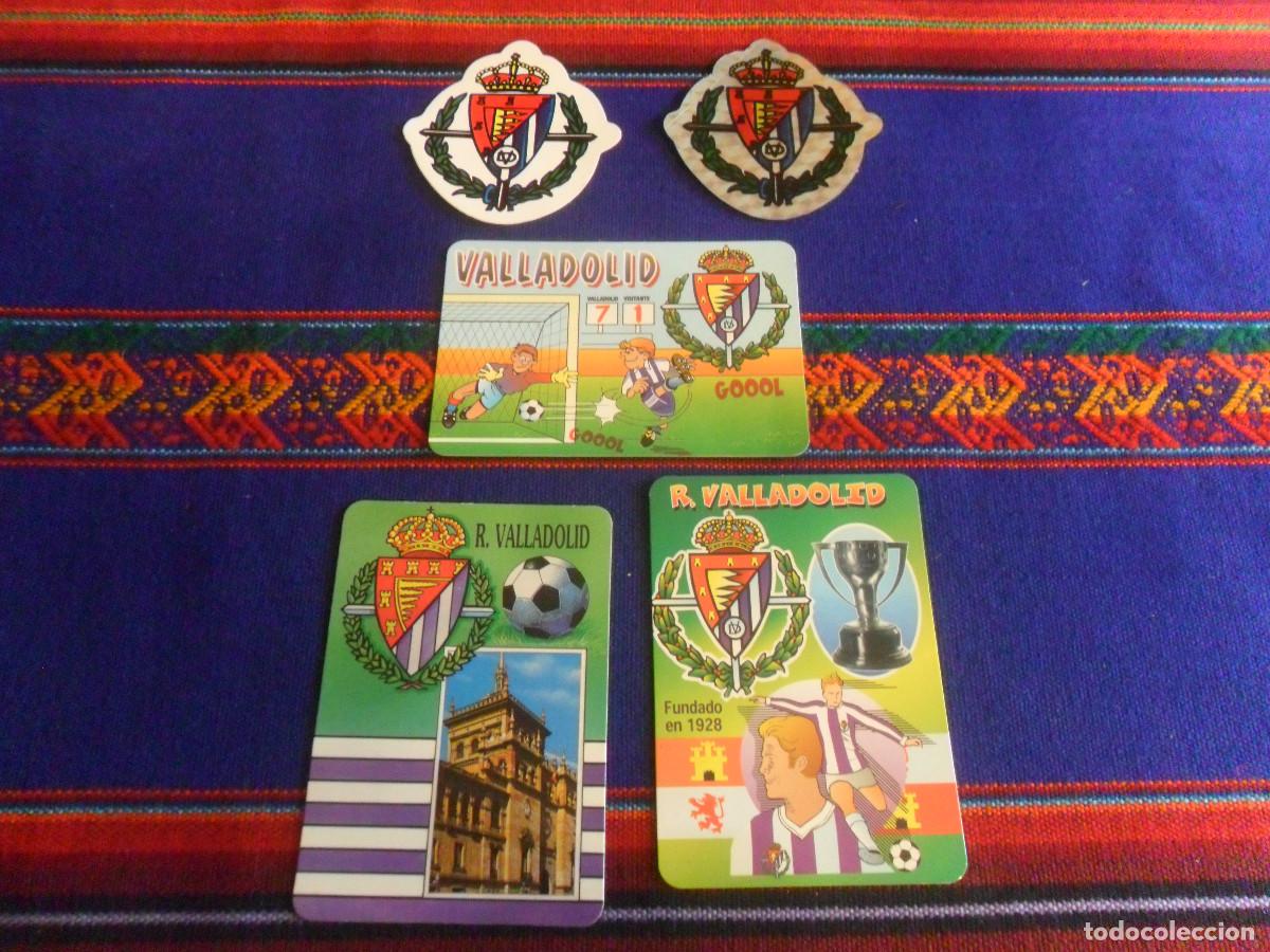 Coleccionismo deportivo: CALENDARIO DE BOLSILLO REAL VALLADOLID DEPORTIVO 1993 2000 2003 Y DOS PEGATINA ADHESIVO ESCUDO.