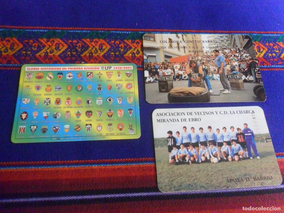 Coleccionismo deportivo: 2 CALENDARIO DE BOLSILLO CD LA CHARCA MIRANDA DE EBRO 1991 1994 REGALO CLUBES HIST&Oacute;RICOS 1&ordf; DIV 2001