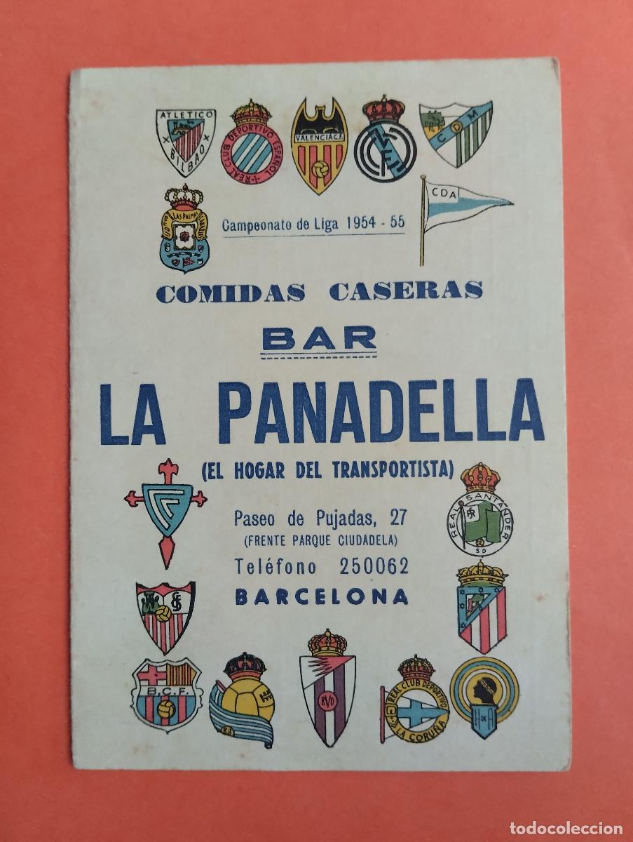 Coleccionismo deportivo: CALENDARIO DE LIGA FUTBOL TEMPORADA 1954 1955 54 55 ..BAR LA PANADELLA BARCELONA..