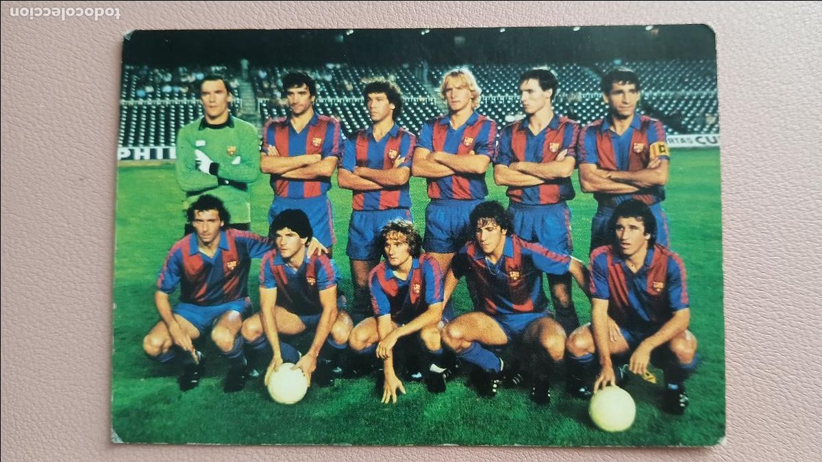 Coleccionismo deportivo: CALENDARIO ANTIGUO FUTBOL BAR&Ccedil;A FC BARCELONA A&Ntilde;O 1982 ALINEACI&Oacute;N EQUIPO DEPORTES ARX&Eacute; SCHUSTER QUINI