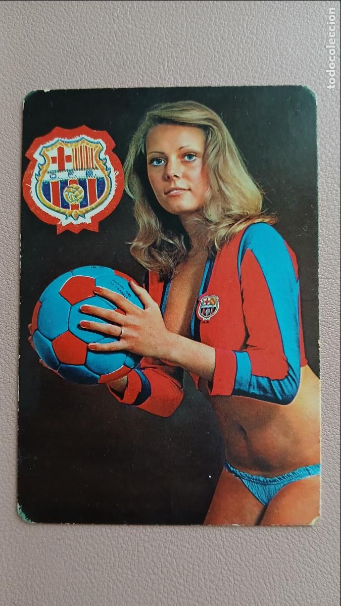 Colecionismo desportivo: CALENDARIO FUTBOL SEXY ER&Oacute;TICO CHICA MUJER BAR&Ccedil;A FC BARCELONA 1977