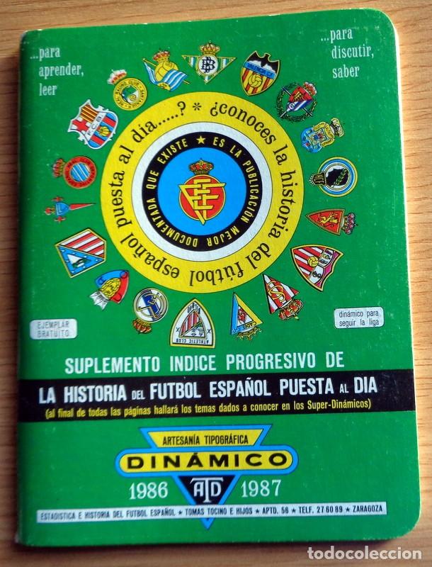 Coleccionismo deportivo: ANUARIO SUPER DINAMICO SUPLEMENTO 1986 1987 F&Uacute;TBOL CALENDARIO LIGA 85/86 TODOS LOS DATOS. EQUIPOS