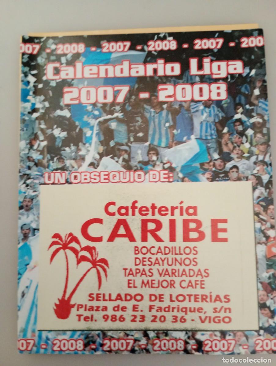 Coleccionismo deportivo: Calendario Liga 2007 -2008 Publicidad Cafeteria Caribe Vigo
