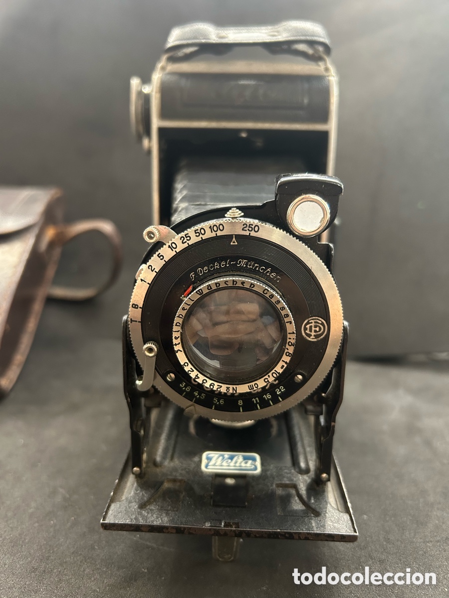 C&aacute;mara de fotos: C&aacute;mara de fuelle Welta Compur, con funda - Foto 2