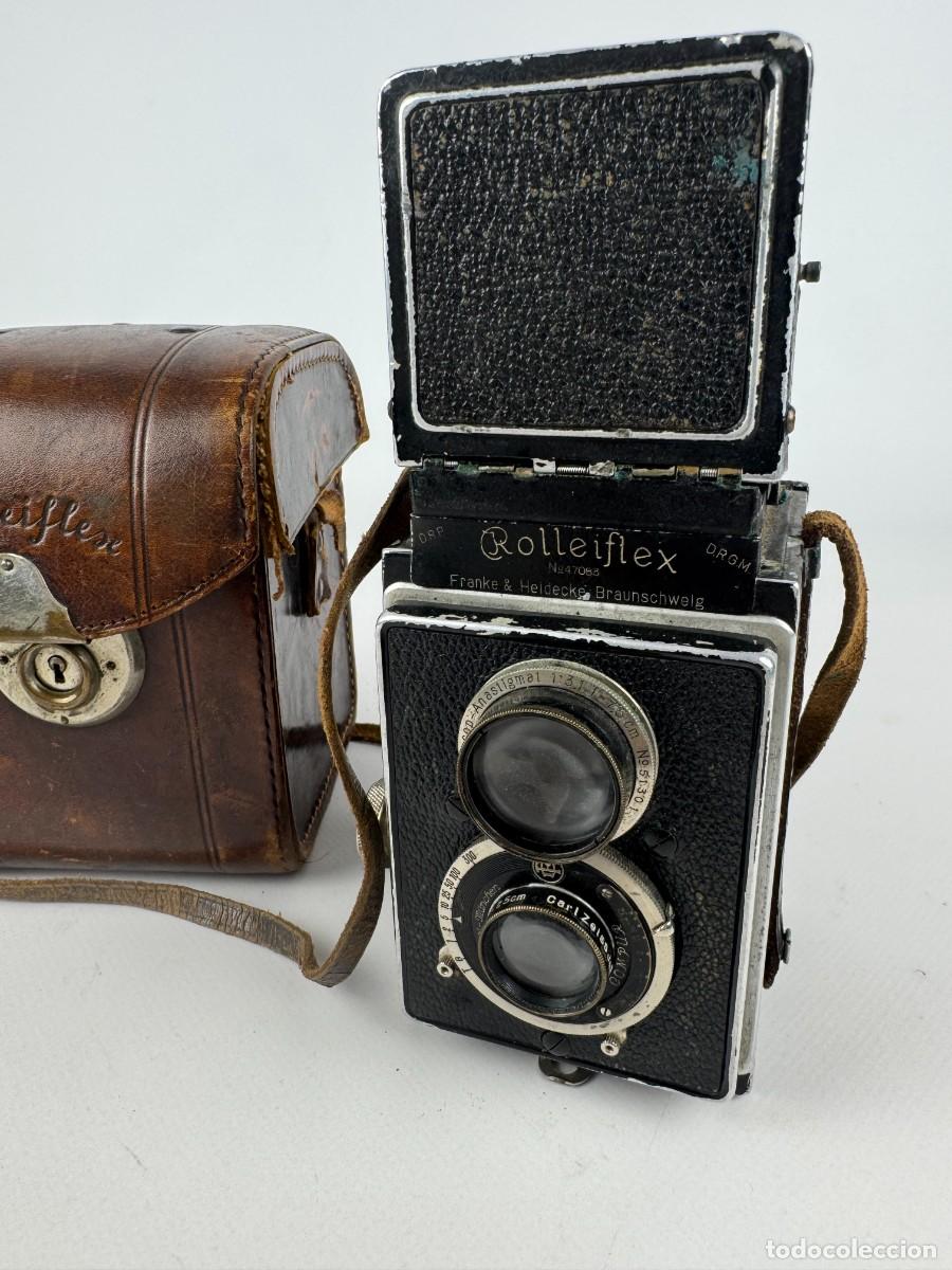 C&acirc;maras de fotos: ANTIGUA CAMARA ROLLEIFLEX DRGM CON FUNDA DE CUERO