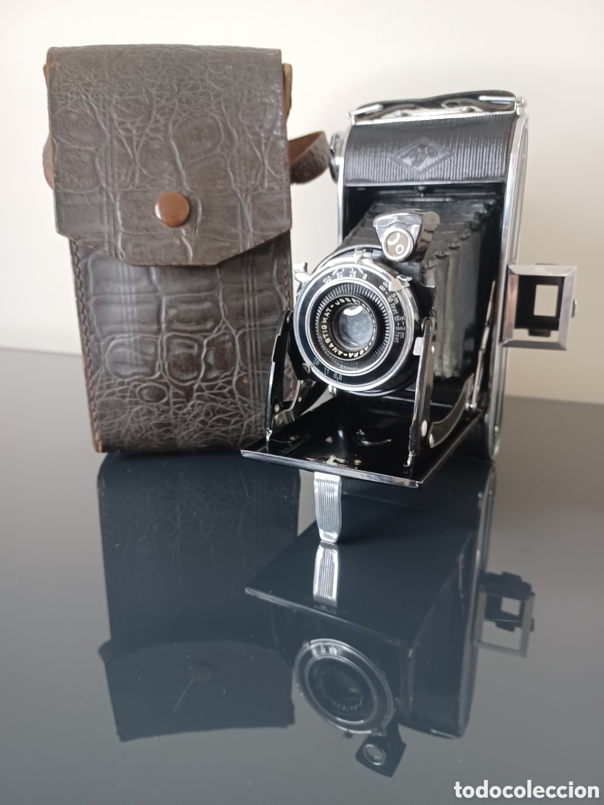 C&aacute;mara de fotos: C&aacute;mara Art D&eacute;co Agfa Billy-Clack - Alemania 1934 - Con Estuche Piel de &Eacute;poca
