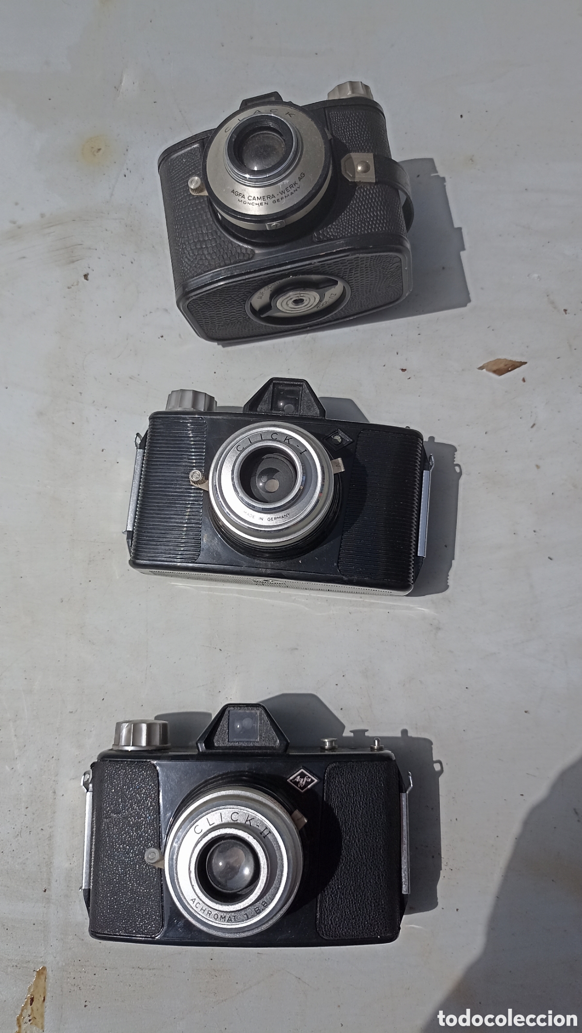 C&aacute;mara de fotos: Lote de tres c&aacute;maras de baquelita Agfa