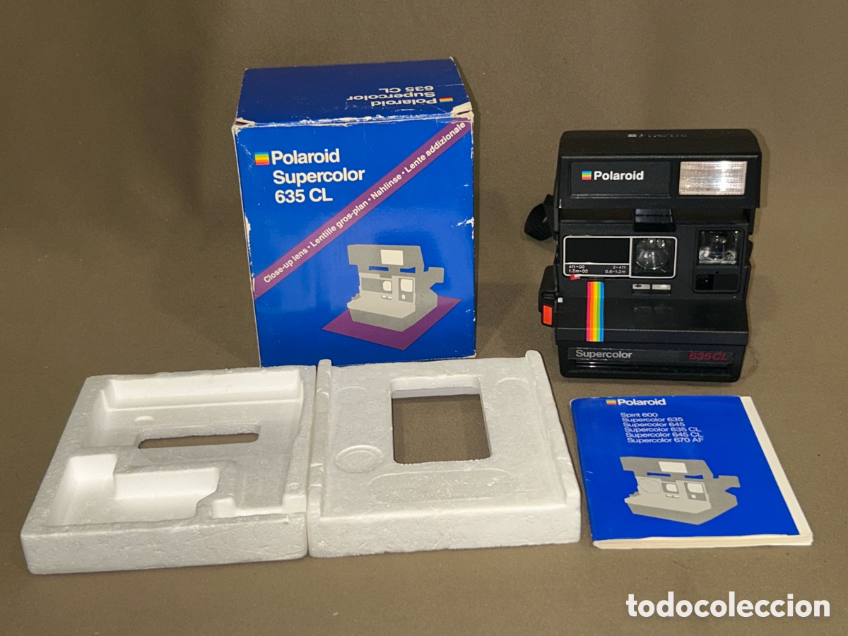 C&aacute;mara de fotos: POLAROID 635CL - SUPERCOLOR - CAMARA INSTANTANEA EN SU CAJA ORIGINAL CON MANUALES