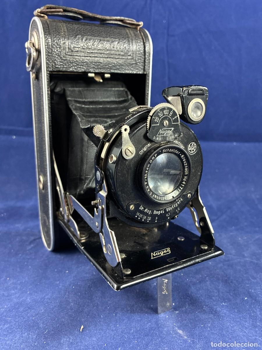 C&aacute;mara de fotos: C&aacute;mara antigua de fuelle. Nagel Vollenda 1930 Schneider Radionar 10,5cm f4,5 Buen estado
