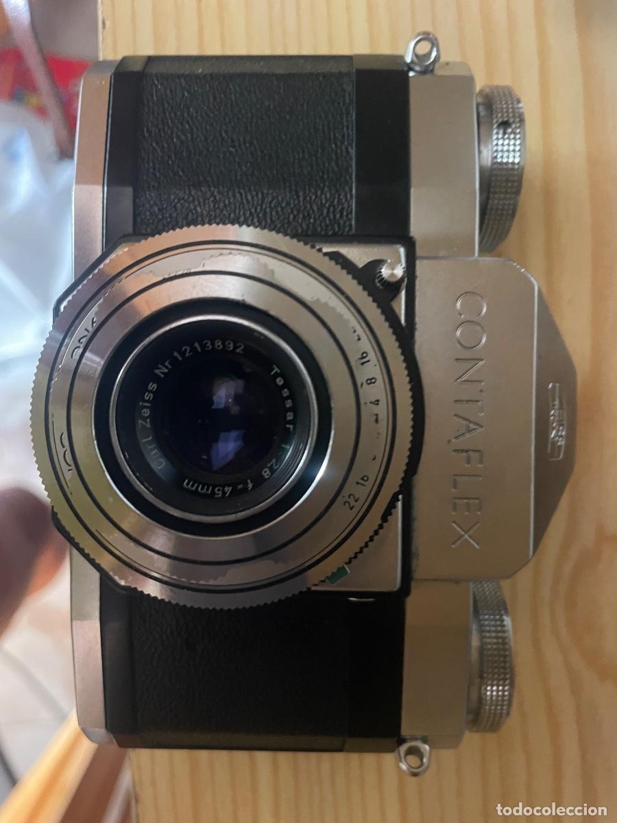 C&aacute;mara de fotos: Zeiss Ikon Contaflex con objetivo Carl Zeiss Tessar 45 mm f/2.8 y funda original