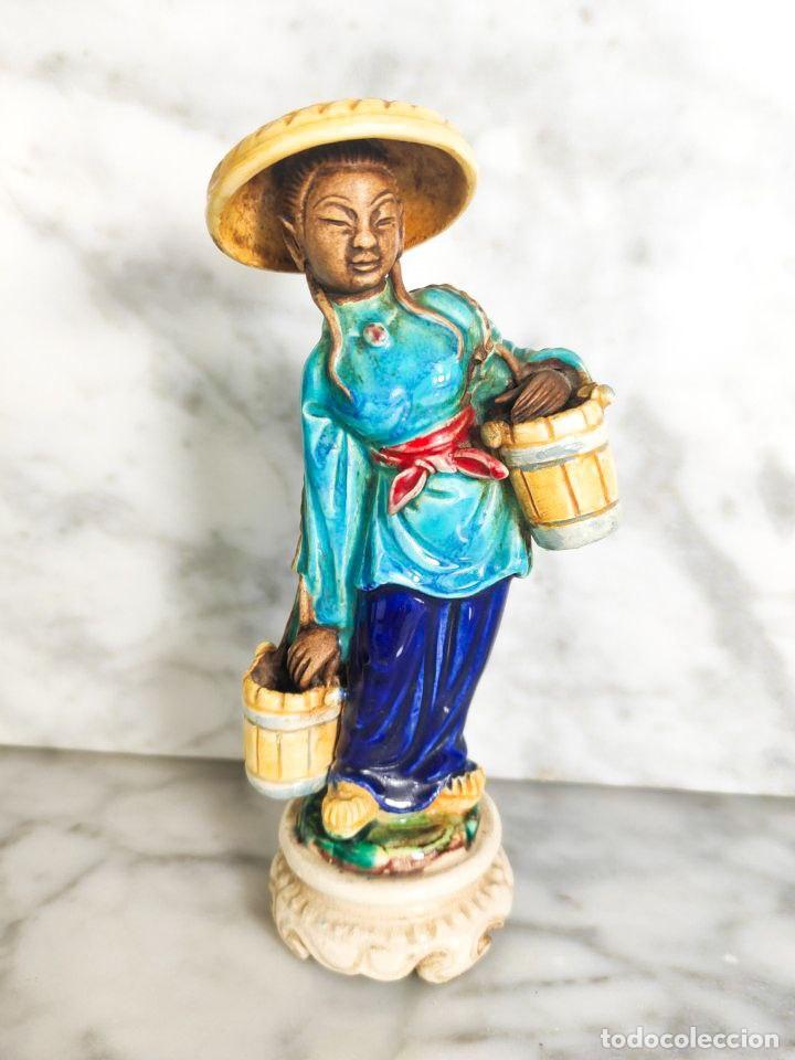 Photo camera: Figura de Terracota de paisana de la region de Shiwan, China c.1950