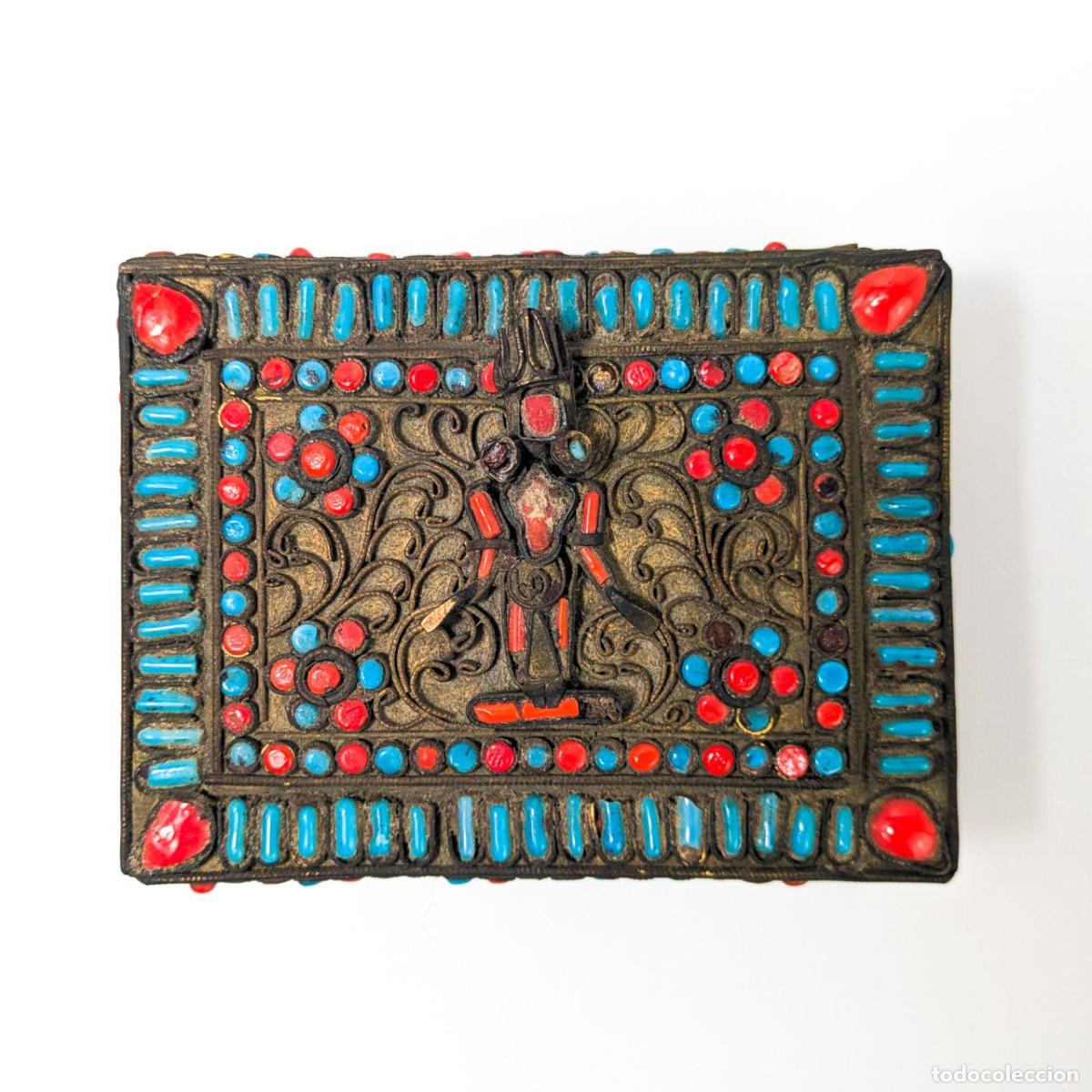 C&acirc;maras de fotos: Caja Tibetana Filigrana, coral y Turquesa c.1900