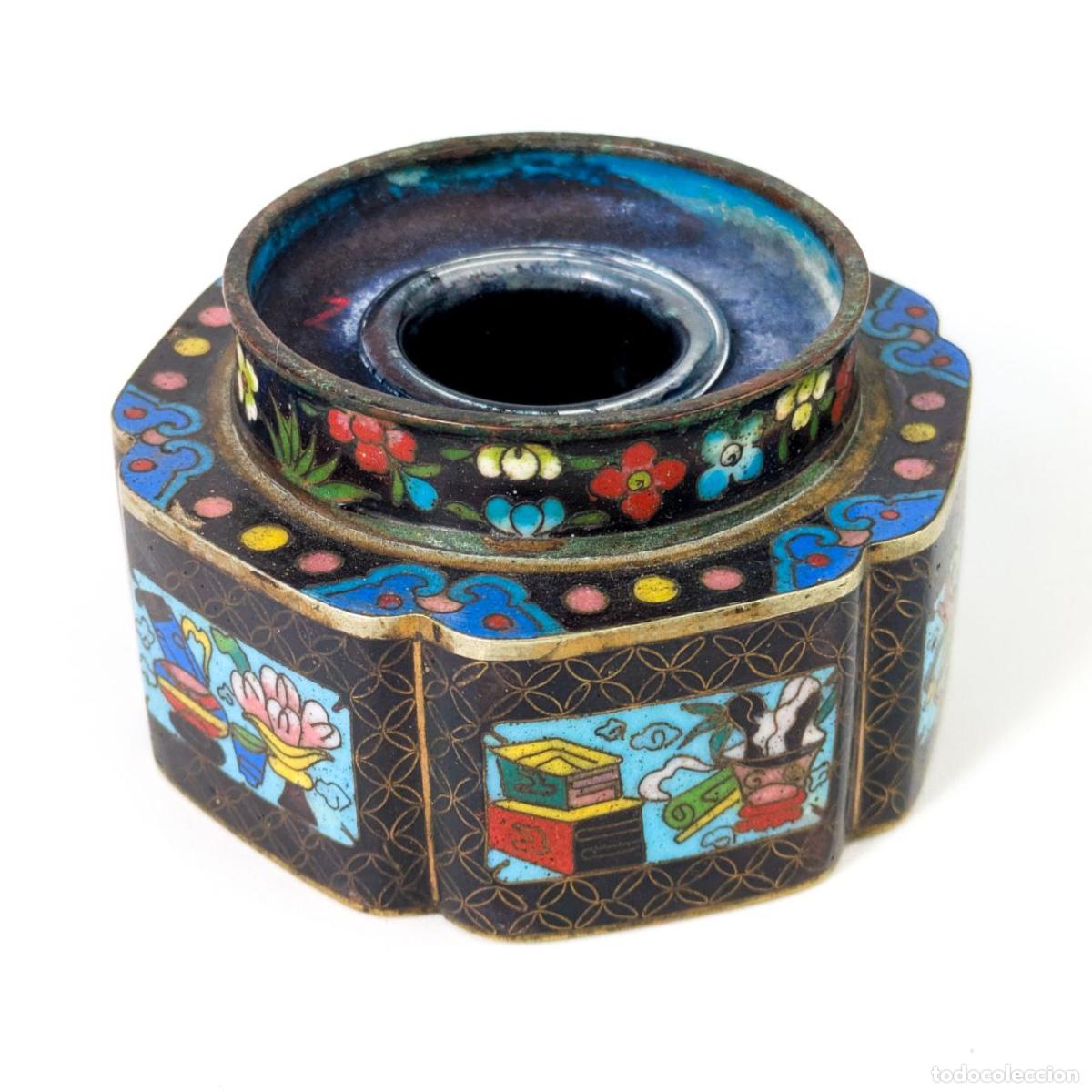 Fotokamera: Tintero de Cloisonn&eacute; Chino De la Primera Rep&uacute;blica China (1911-1949)