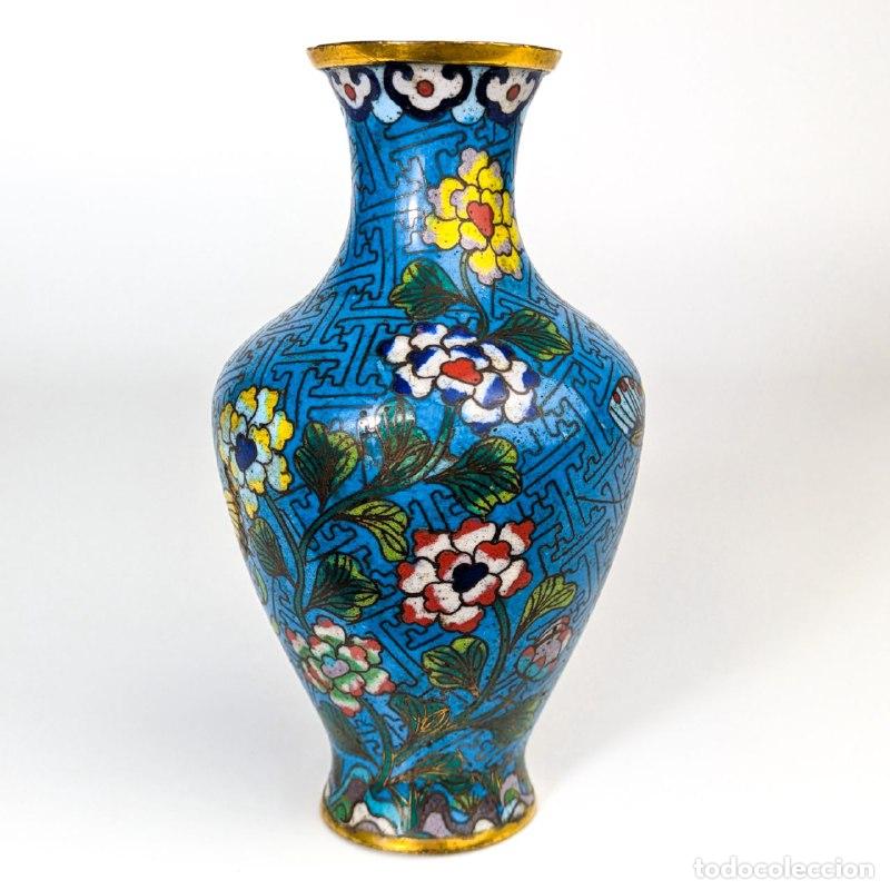 Fotokamera: Jarr&oacute;n Chino de Cloisonn&eacute; Azul, Primera Republica de China (1911-1949)