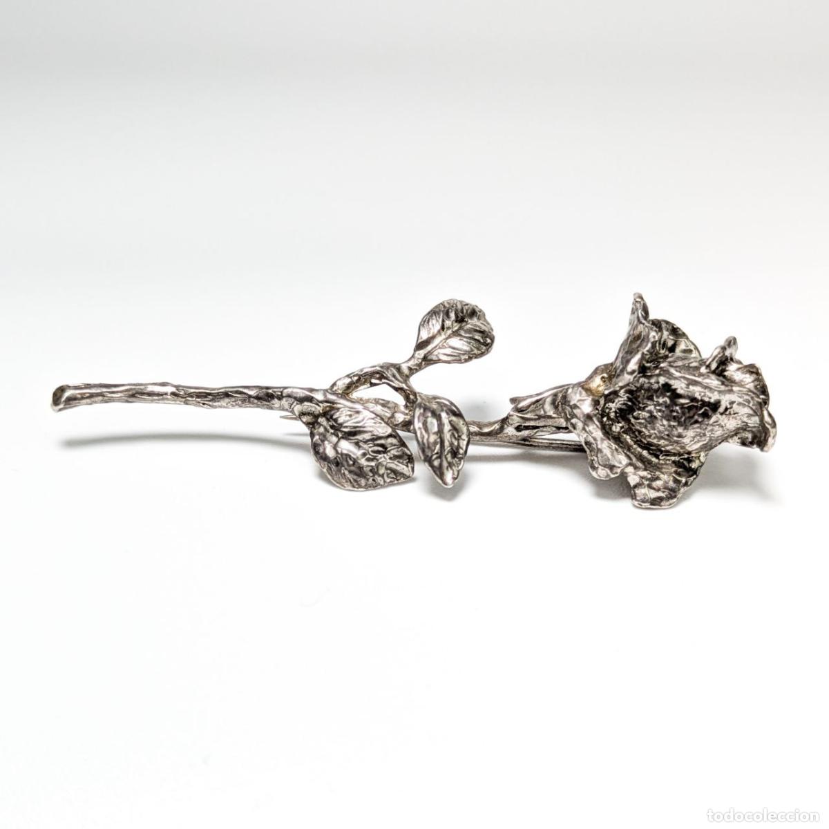 Fotokamera: Broche pin de Rosa de plata 925 firmado Soler