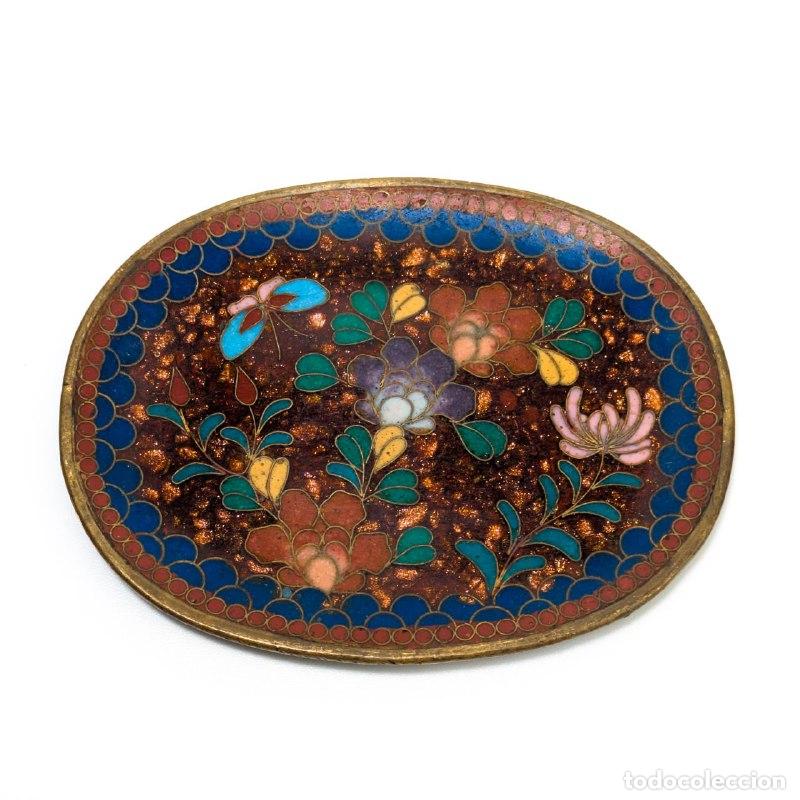Fotokamera: Platito Japon&eacute;s de Cloisonn&eacute; Aventurina periodo Meiji (1868-1911)