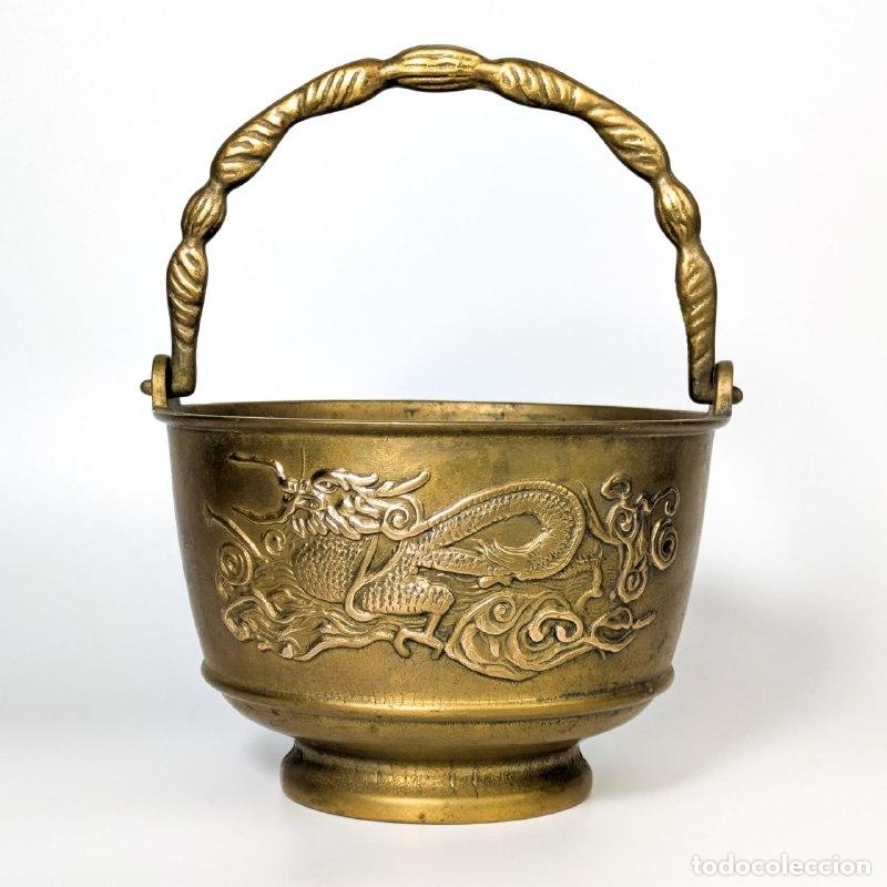 Fotokamera: Cesta de bronce jardinera estilo Asi&aacute;tico, Francia c.1900