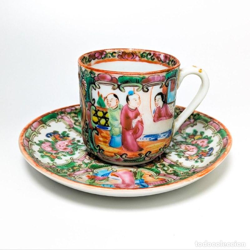 Fotokamera: Platito con su taza China de porcelana de Cant&oacute;n (1911-1949)