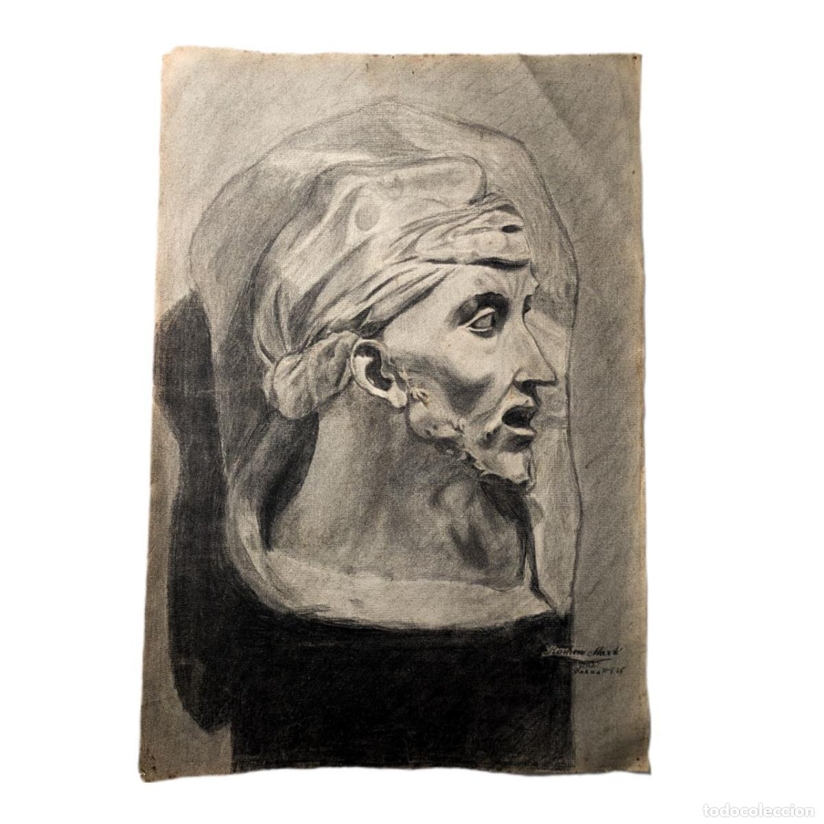 Fotokamera: Dibujo de Busto de Artista Barcelon&eacute;s Ram&oacute;n Mart&iacute; c.1955