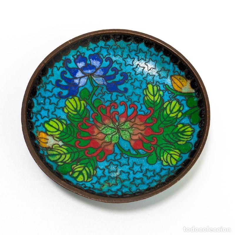 Fotokamera: Platito Chino de Cloisonne periodo Primera Rep&uacute;blica (1911-1949)