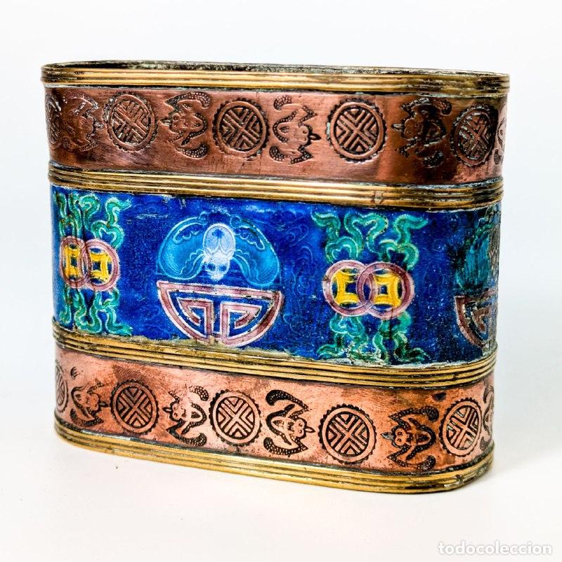 C&aacute;mara de fotos: Caja de Opio China con esmalte, de Cant&oacute;n finales s.XIX