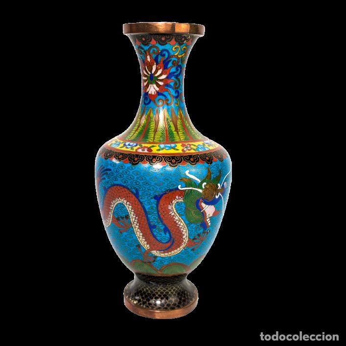 C&aacute;mara de fotos: Jarr&oacute;n de Cloisonn&eacute; dragones, China, Primera Rep&uacute;blica China (1911-1949)