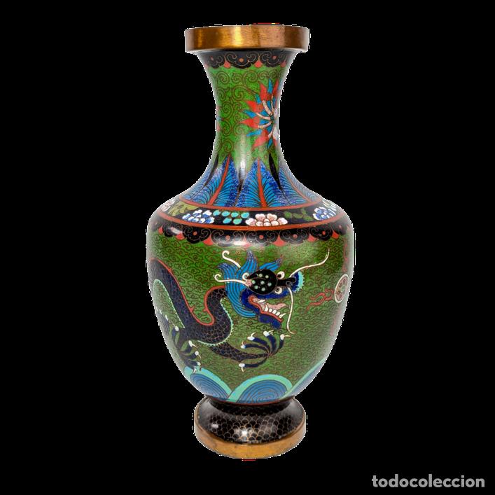 C&aacute;mara de fotos: Jarr&oacute;n de Cloisonn&eacute; dragones, China, Primera Rep&uacute;blica China (1911-1949)